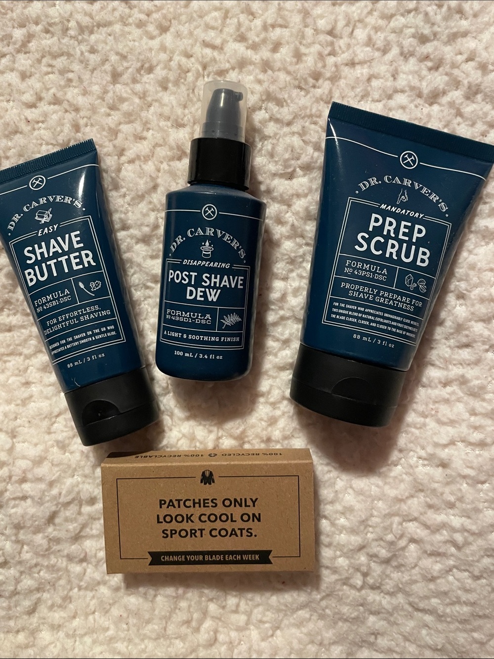 Dr. Carver's Men's 3-Piece Shaving Set — Navy Blue